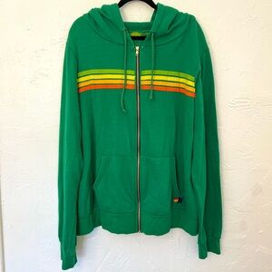 NEW Aviator Nation Green Gatorade 4 Stripe Zip Up Sweatshirt Jacket XXL